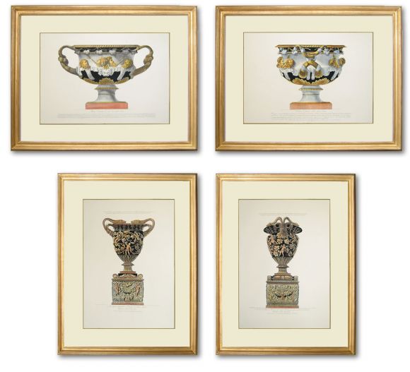 Piranesi Urns in Deluxe Handmade Frames