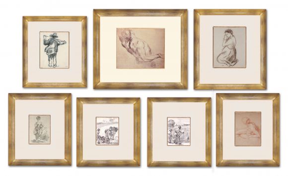 Pissaro, Rubens & Boucher Drawings in Deluxe Handmade Frames