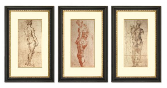 Male Nude Drawings in Deluxe Handmade Frames