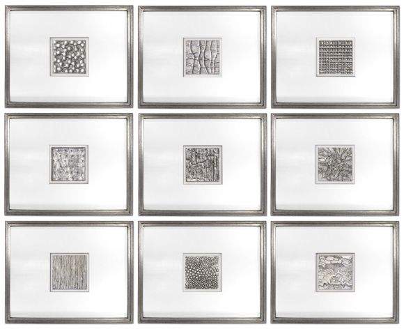 Handmade Textured Squares in  deluxe handmade frames