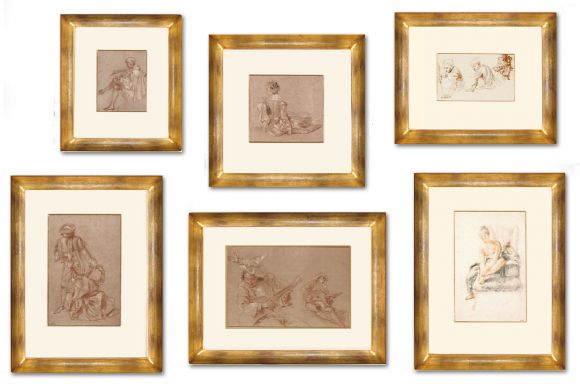 Watteau Drawings in Deluxe Handmade Frames