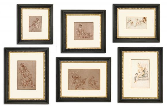 Watteau Drawings in Deluxe Handmade Frames