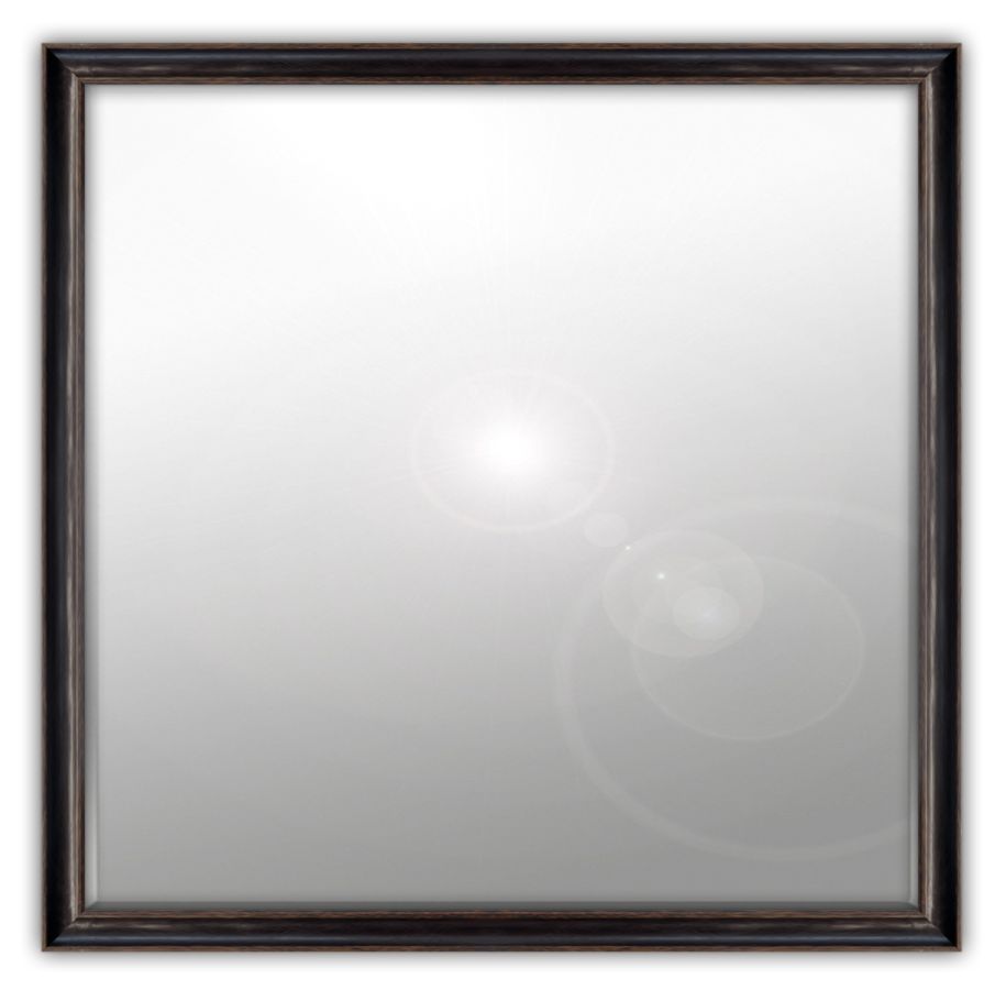 Bonife: 6mm Foil backed bevelled mirror in a faux leather standard factory frame