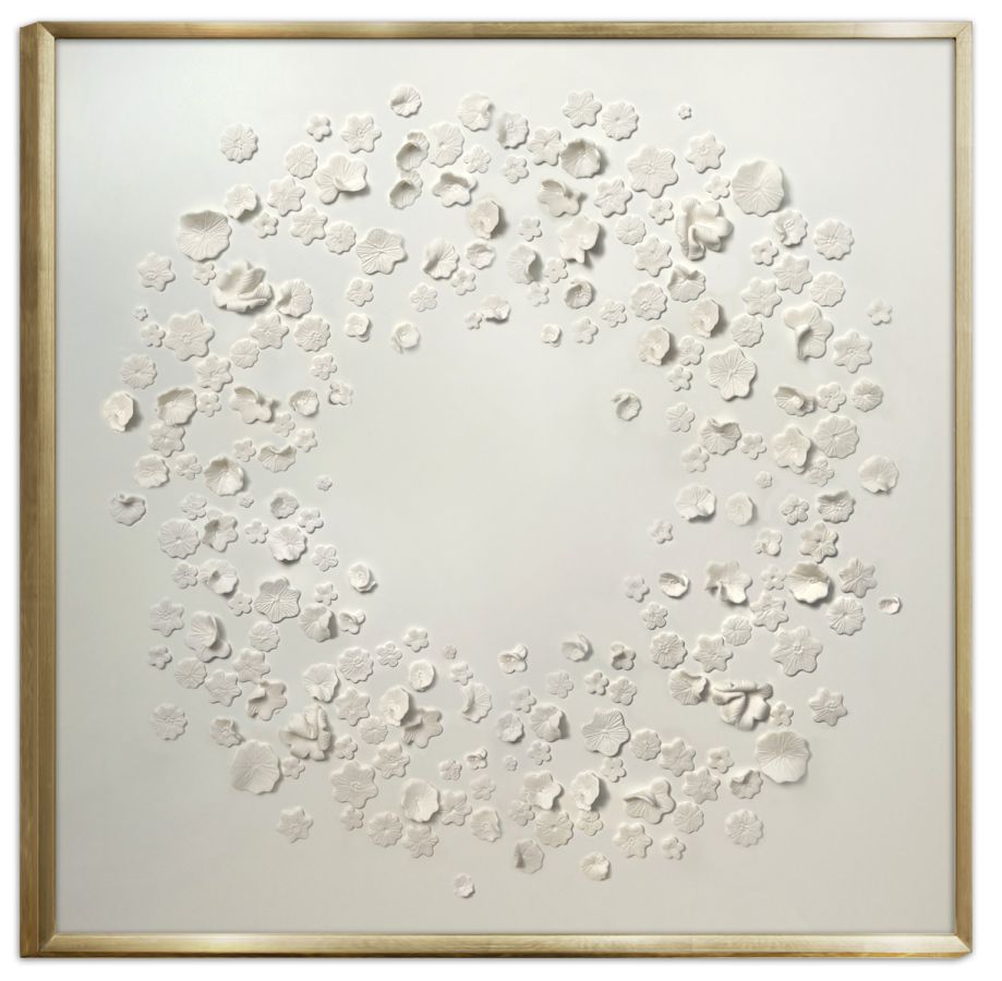 Flure Handmade porcelain artwork in a deluxe handmade frame