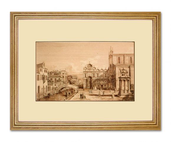 Canaletto Drawing 03 in a Standard Frame