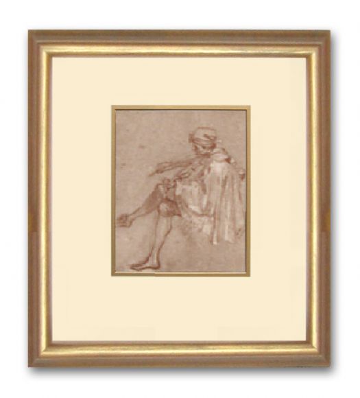 Watteau Drawing 01 in a Standard Frame