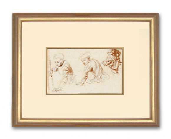 Watteau Drawing 02 in a Standard Frame