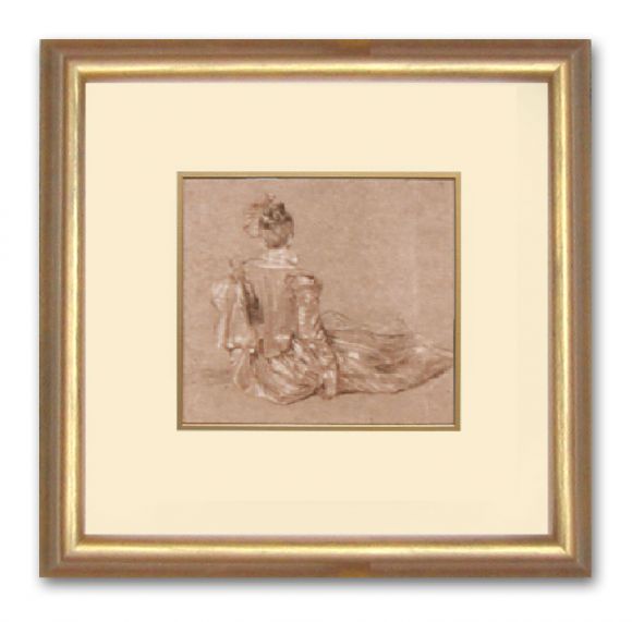 Watteau Drawing 03 in a Standard Frame