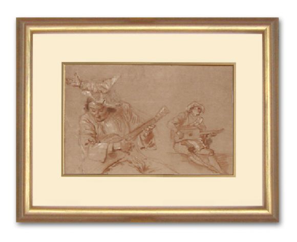 Watteau Drawing 06 in a Standard Frame