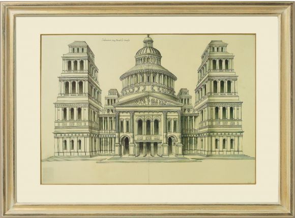 Vatican Architectural 02 in a Deluxe Handmade Frame