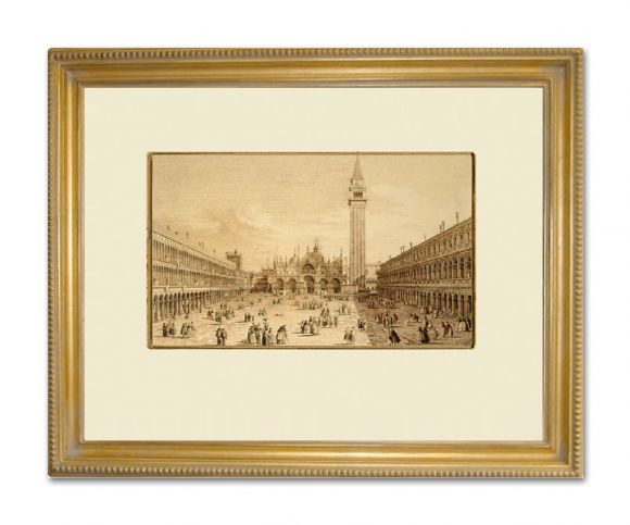 Canaletto Drawing 02 in a Deluxe Handmade Frame