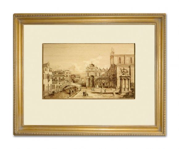 Canaletto Drawing 03 in a Deluxe Handmade Frame