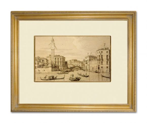 Canaletto Drawing 05 in a Deluxe Handmade Frame