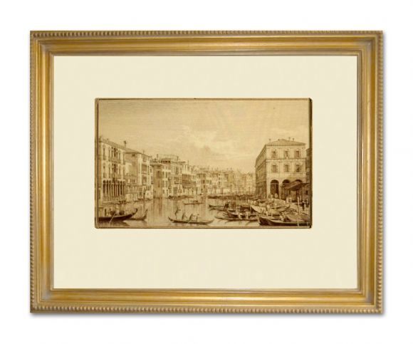 Canaletto Drawing 06 in a Deluxe Handmade Frame