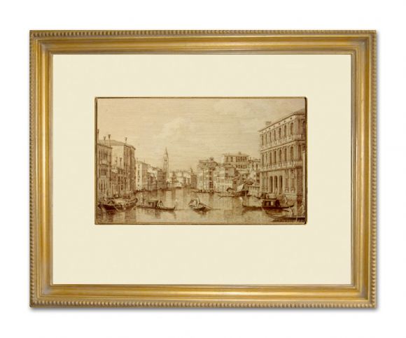 Canaletto Drawing 08 in a Deluxe Handmade Frame