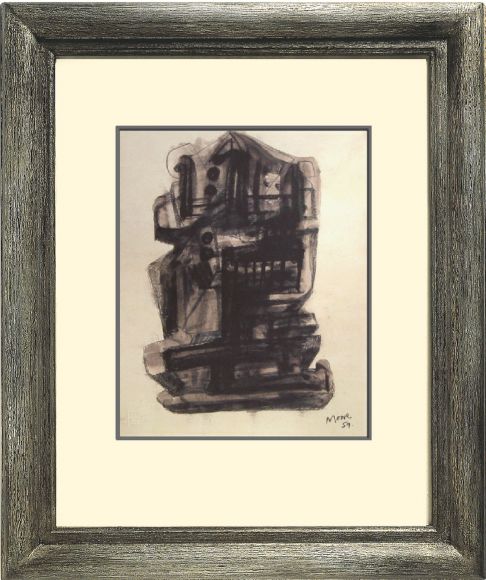 Henry Moore Drawing 04 in a Deluxe Handmade Frame