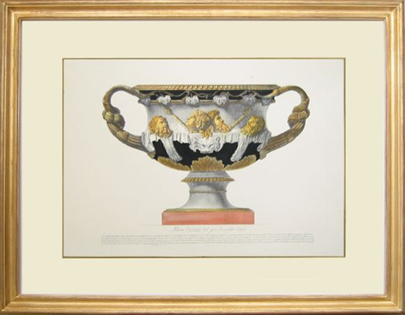 Piranesi Urns 01 in a  Deluxe Handmade Frame