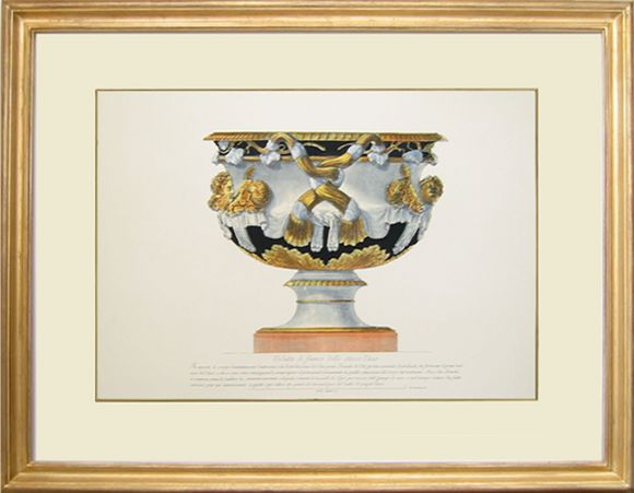 Piranesi Urns 02 in a  Deluxe Handmade Frame