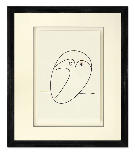 Picasso Line Drawings 01 in a Deluxe Handmade Frame