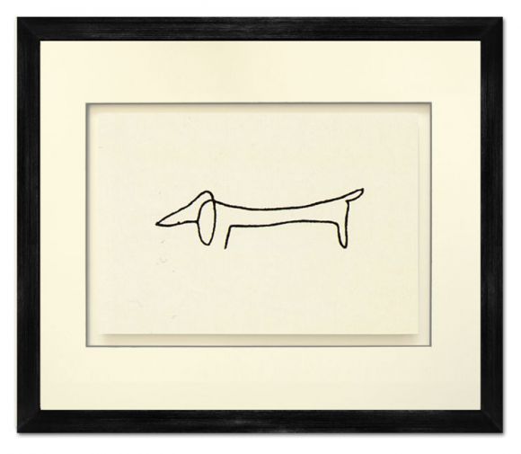 Picasso Line Drawings 05 in a Deluxe Handmade Frame