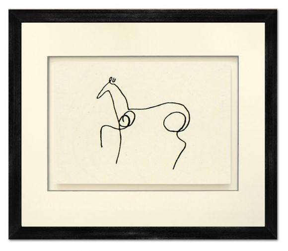 Picasso Line Drawings 06 in a Deluxe Handmade Frame