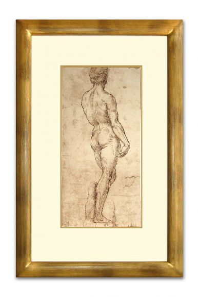 Raphael Male Nude in a deluxe handmade frame.