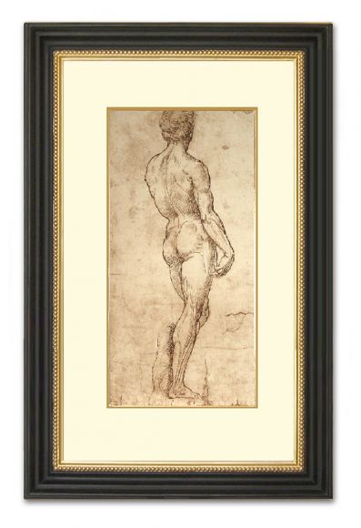 Raphael Male Nude in a deluxe handmade frame.