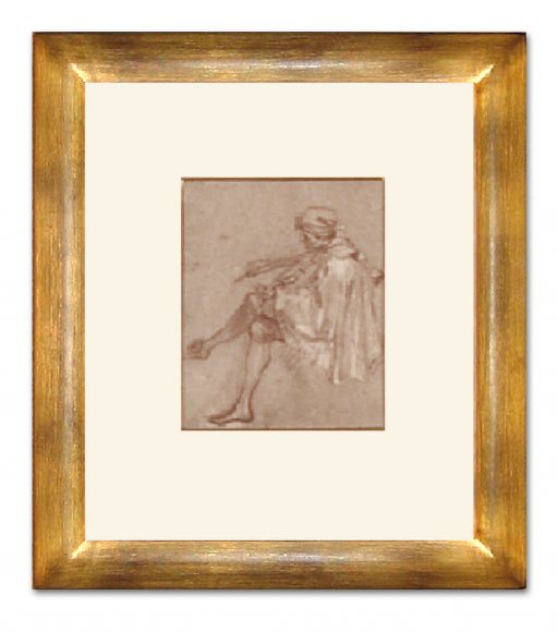 Watteau Drawing 01 in a Deluxe Handmade Frame