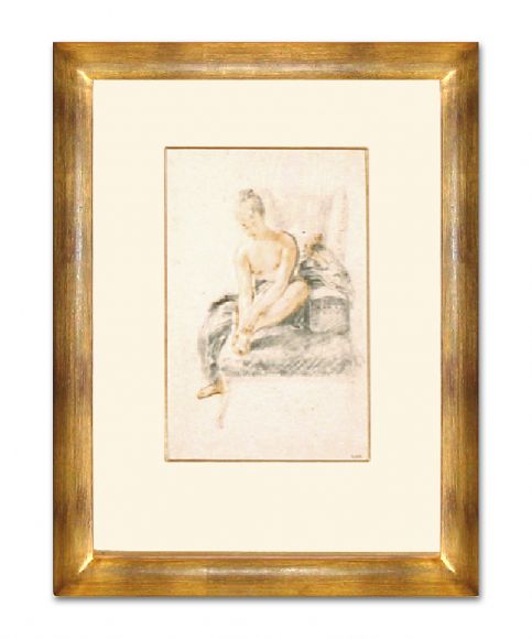 Watteau Drawing 05 in a Deluxe Handmade Frame