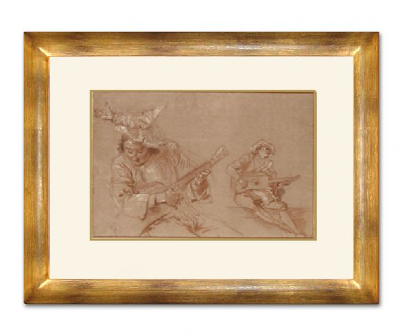 Watteau Drawing 06 in a Deluxe Handmade Frame