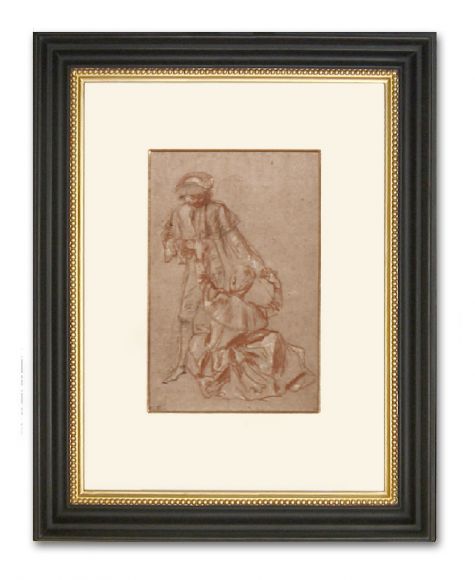 Watteau Drawing 04 in a Deluxe Handmade Frame