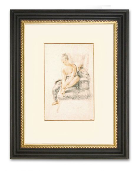 Watteau Drawing 05 in a Deluxe Handmade Frame