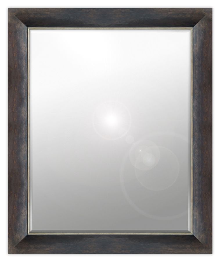 Sinuose: 6mm Foil backed bevelled mirror in a standard factory frame